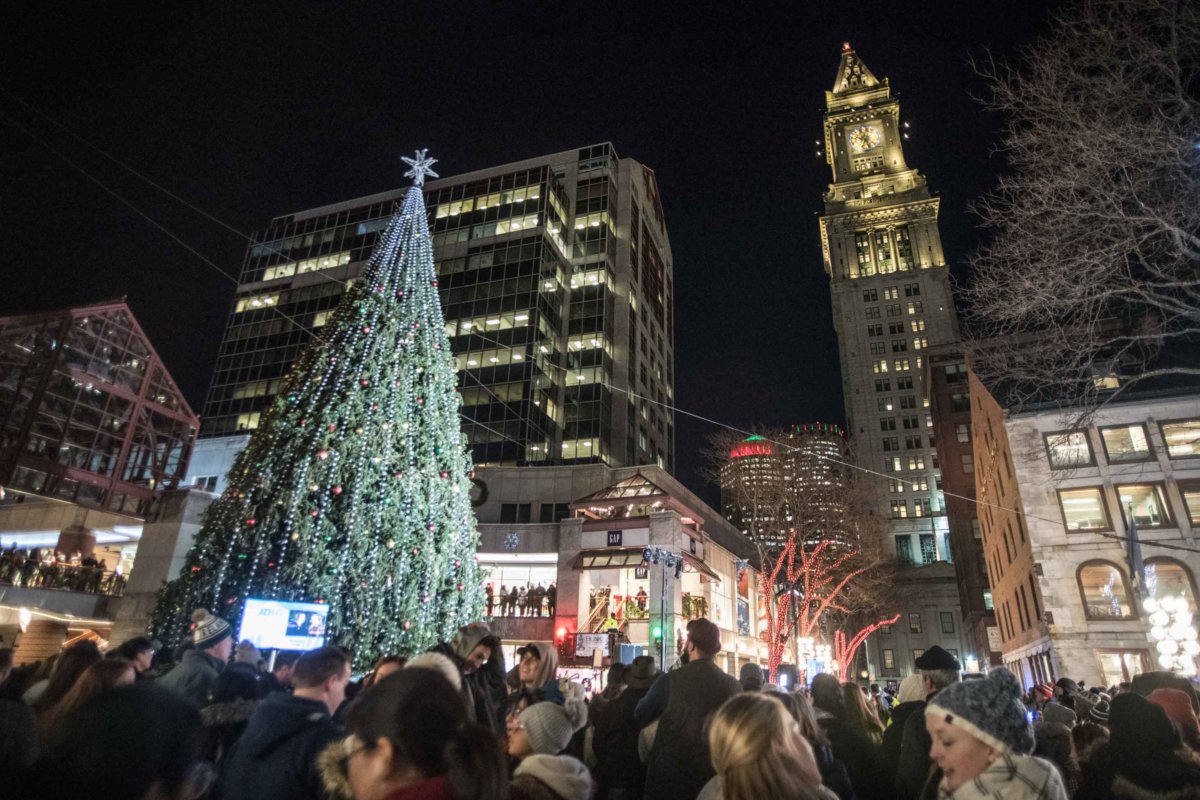 PHOTOS Boston tree lighting brings holiday cheer to Faneuil Hall