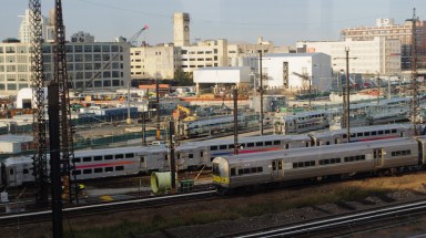 NJ Transit train at Sunnyside Yard.