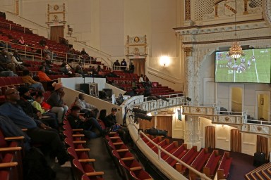 Harlem church gives Falcons and Patriots a run with massive Super Bowl party