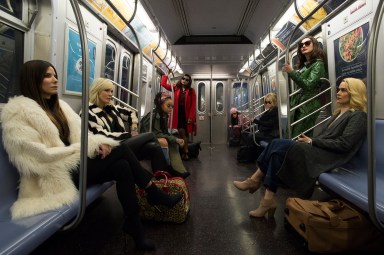 See the all female cast of ‘Ocean’s Eight’ ride the subway