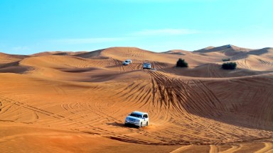 Dune bashing in the Empty Quarter of Abu Dhabi Credit: Getty Images