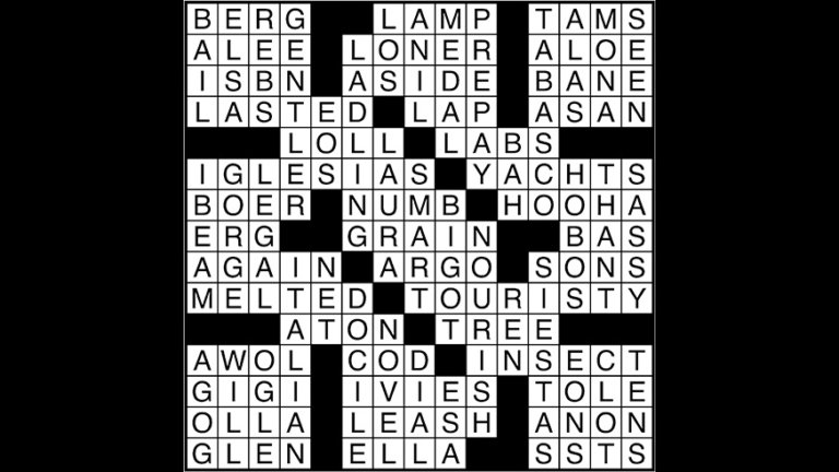 Crossword puzzle answers: January 17, 2018 - Metro US