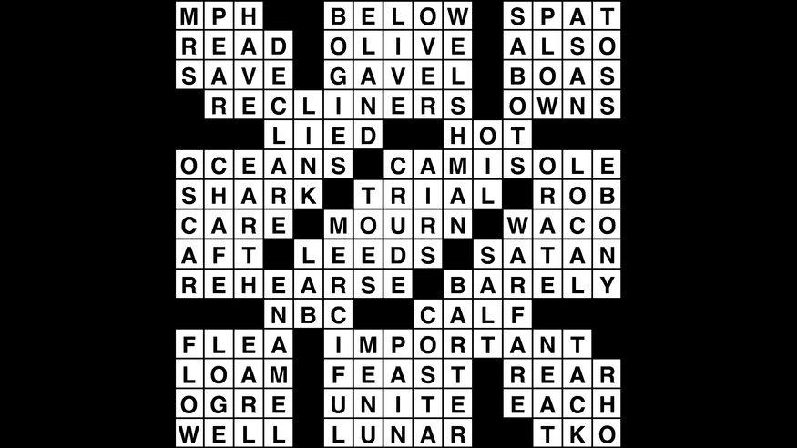 Crossword Puzzle Answers February 21 2019 