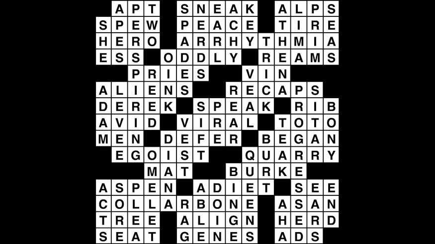 Crossword puzzle, Wander Words answers: January 10, 2019 – Metro US