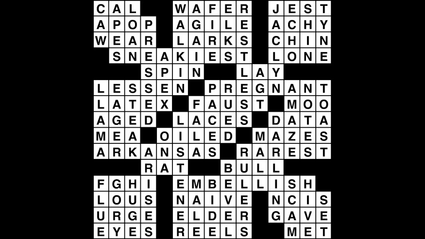 Crossword Puzzle Wander Words Answers December 28 2018 Metro Us