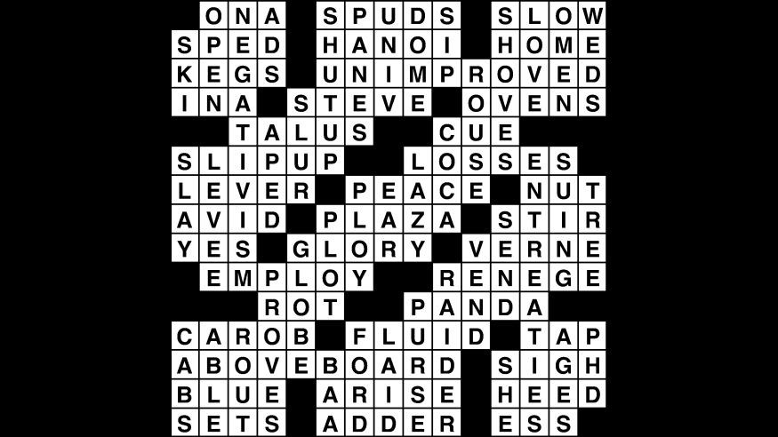 Crossword puzzle, Wander Words answers February 25, 2019 – Metro US