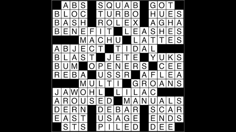 Crossword puzzle answers: June 5, 2017 - Metro US