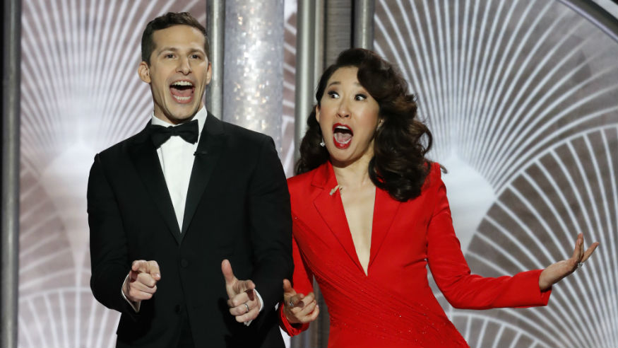 Golden Globes reactions Andy Samberg Sandra Oh