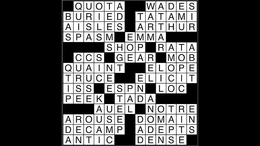Crossword puzzle answers: June 1 2018 Metro US