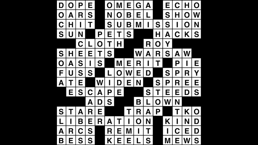 Crossword puzzle, Wander Words answers: April 11, 2019 - Metro US