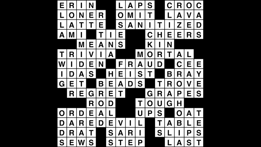 Crossword puzzle Wander Words answers: April 24 2019 Metro US
