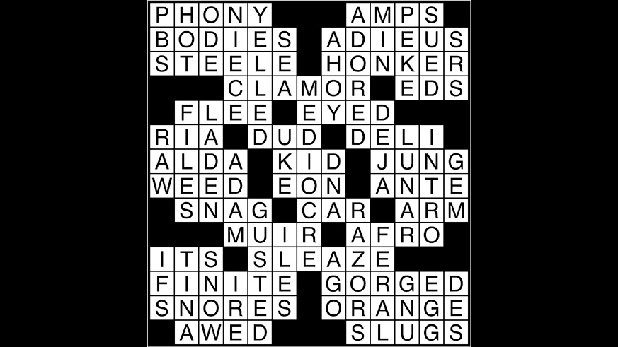 Crossword puzzle answers: May 17, 2018 - Metro US