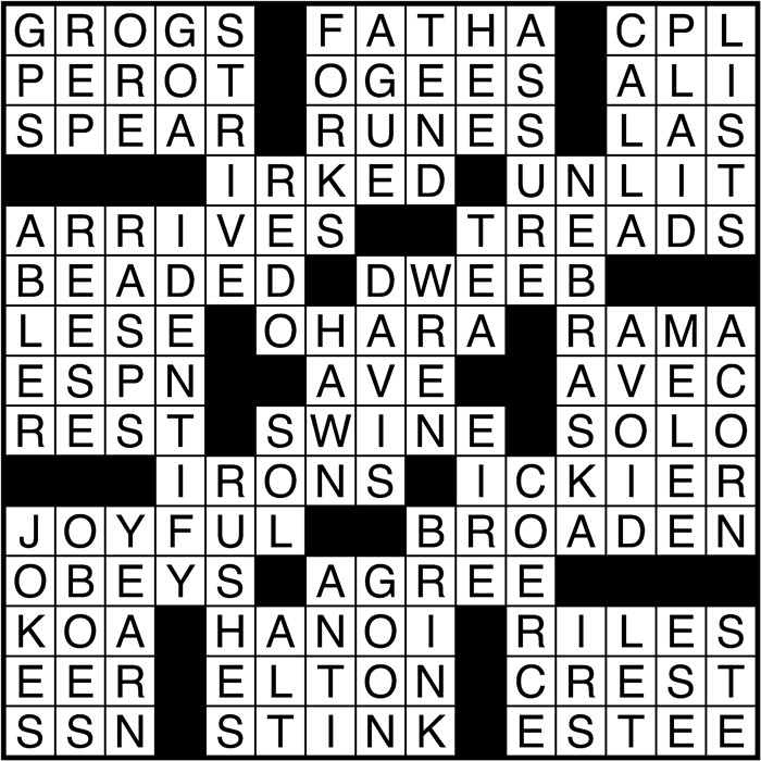 Crossword puzzle answers: February 23 2017 Metro US