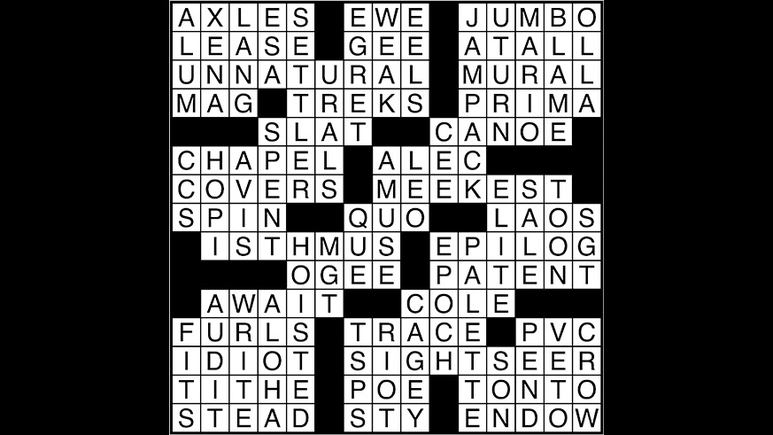 Metro Crossword Puzzle Answers February 5 