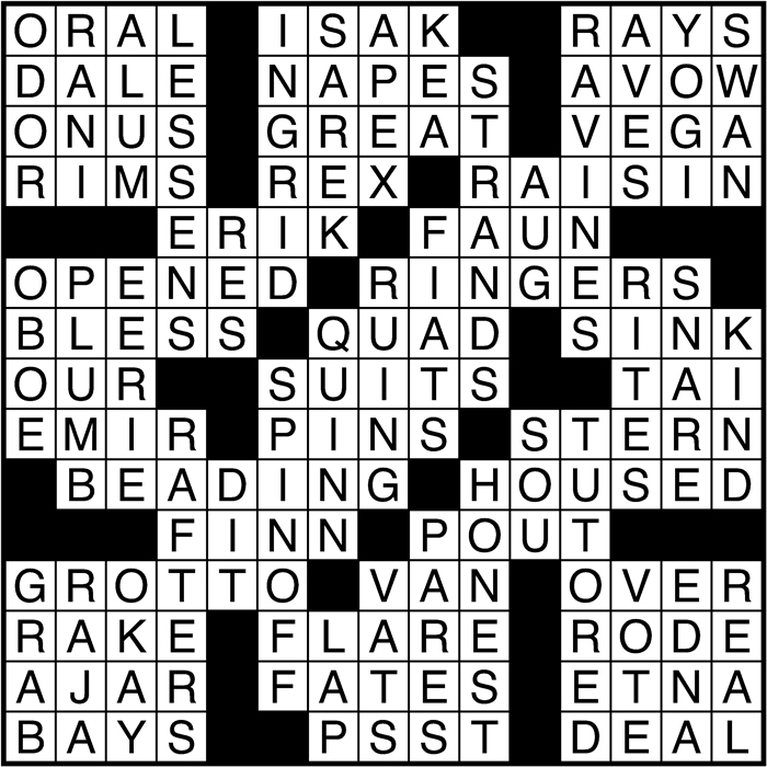 Crossword puzzle answers: March 10, 2017 – Metro US