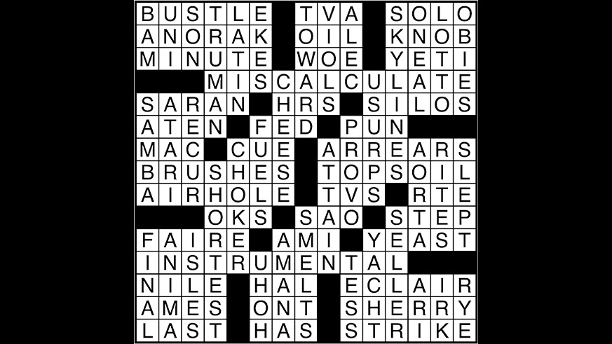 Crossword puzzle answers: March 14, 2018 - Metro US
