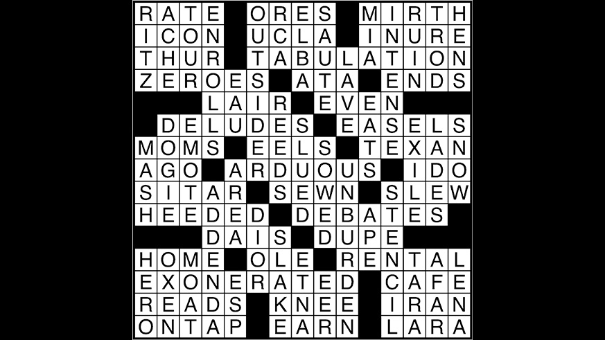Crossword puzzle answers: October 27 2017 Metro US