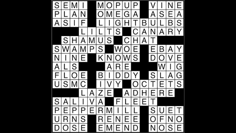 smooze crossword clue