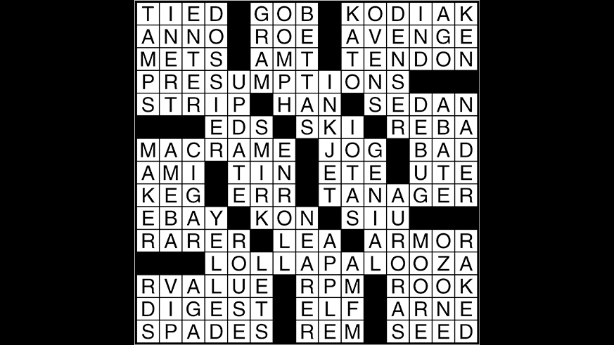 Crossword puzzle answers: August 16, 2017 - Metro US
