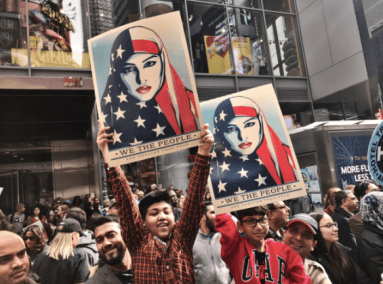 WATCH: Thousands gather in Times Square as part of #IAmAMuslimToo rally