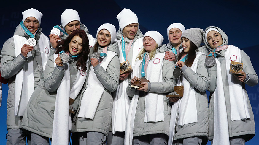 Team OAR figure skating team wins silver medal.