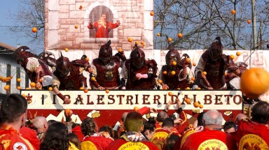 People have been known to get hurt during the Battle of the Oranges in Italy. Credit: Getty Images