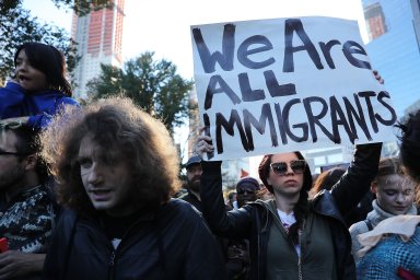 Michael Moore, immigrant activists join weekend protests in New York City