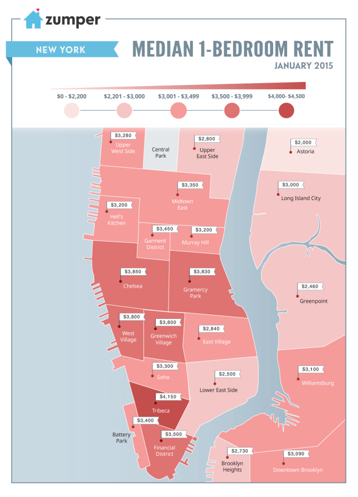 MAPS New York City rent costs are as crazy as ever Metro US