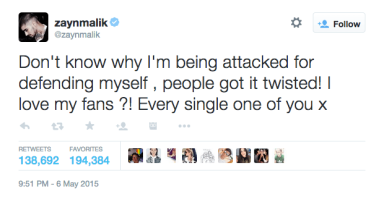 UPDATE: Zayn Malik and Louis Tomlinson tweet about their Twitter war