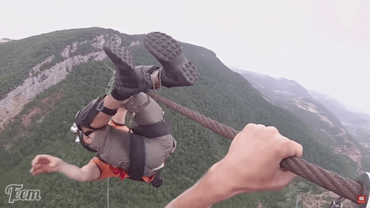 Video Of Base Jump Off A Zip Line Will Make Your Hands Sweat Metro Us