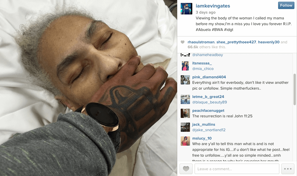 PHOTO Rapper Kevin Gates posts picture of grandmother to Instagram