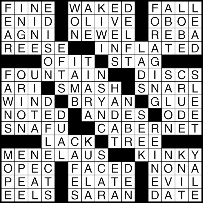 Crossword puzzle answers: March 18 2016 Metro US