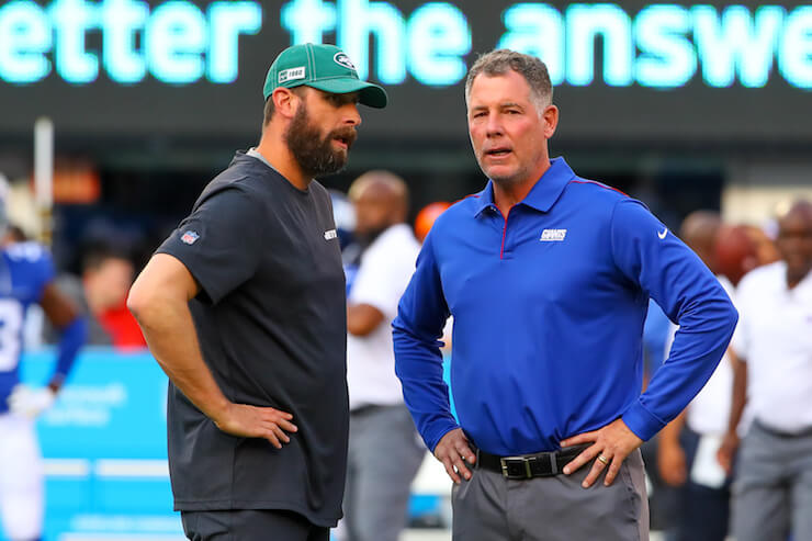 Jets head coach Adam Gase (left) and Giants head coach Pat Shurmur (right). (Photo: Getty Images)