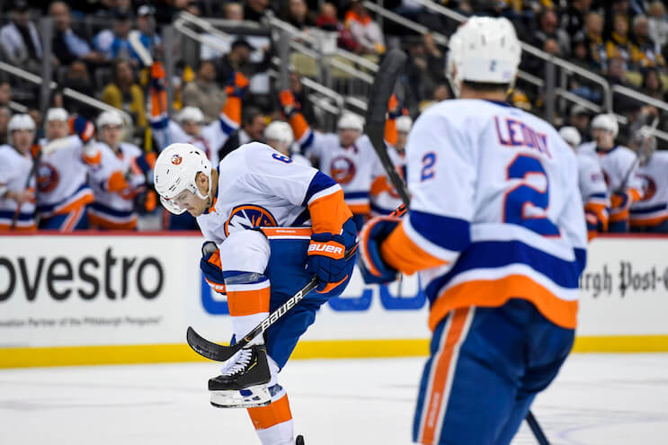 Ryan Pulock's goal sent the Islanders to overtime on Tuesday night, extending their point streak to 15 games. (Photo: Getty Images)