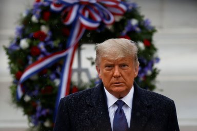 U.S. President Trump attends Veterans Day observance at Arlington National Cemetery in Arlington, Virginia