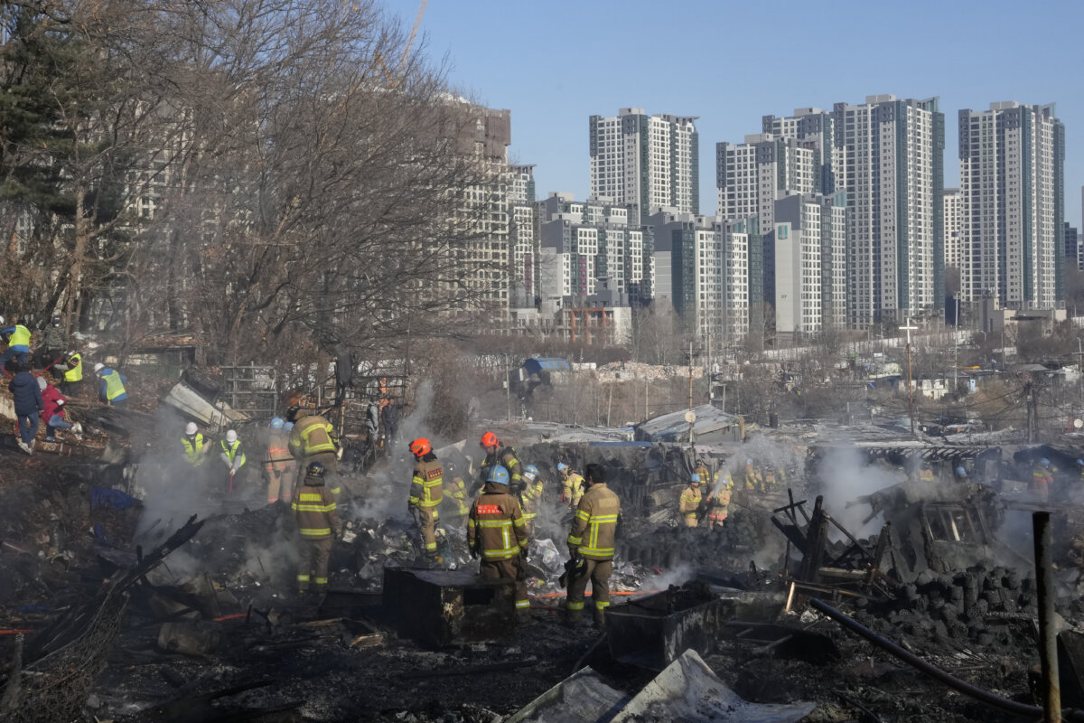 Fire Burns Makeshift Homes In Shadow Of Seoul’s Skyscrapers – Metro US