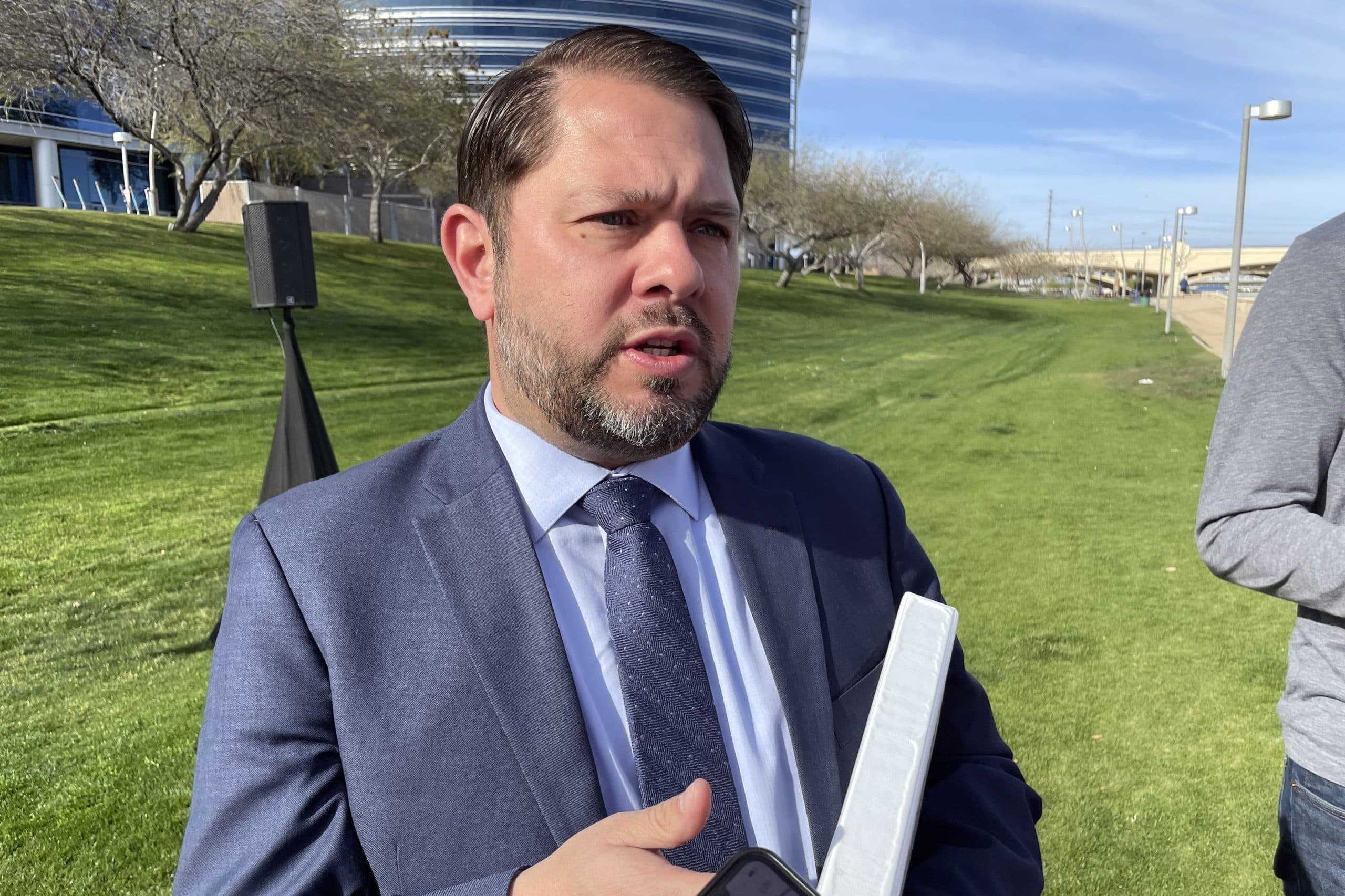 Democratic Rep. Ruben Gallego begins TV ads as the Arizona US Senate