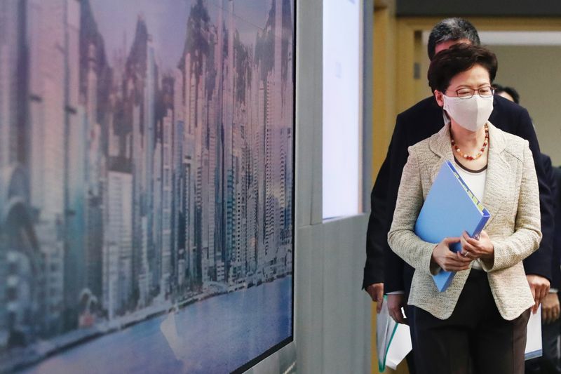 Hong Kong Chief Executive Carrie Lam attends a news conference