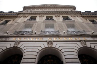 French bank Societe Generale building in Paris