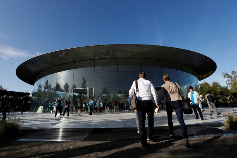 FILE PHOTO: Guests arrive for at the Steve Jobs Theater