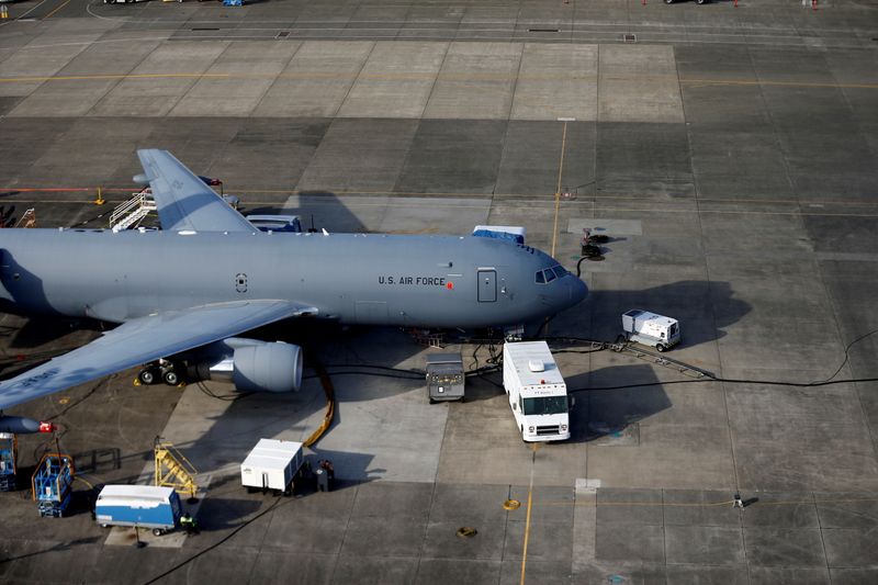 FILE PHOTO: A Boeing KC-46A Pegasus sits on the tarmac