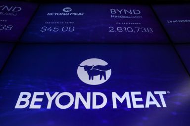 The company logo and trading information for Beyond Meat is