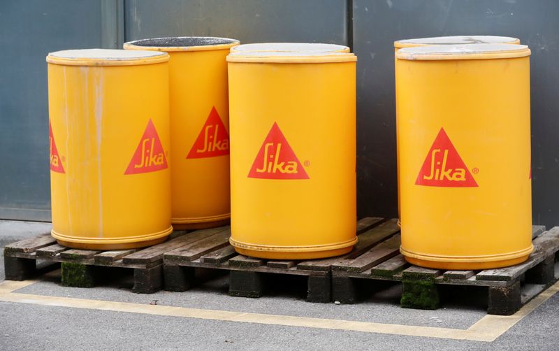 The logo of Swiss chemical group Sika is seen on