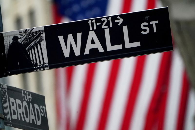 FILE PHOTO: A Wall Street sign is pictured outside the