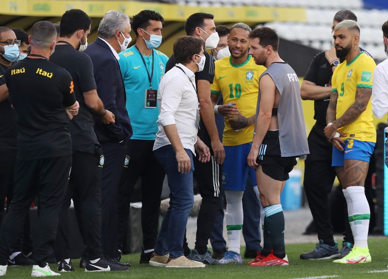 SoccerBrazil v Argentina World Cup qualifier ended after 5 minutes to