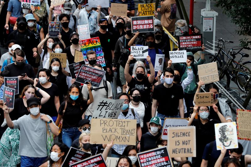 Black Lives Matter spreads to Tokyo as 3,500 people march to protest racism  - The Japan Times