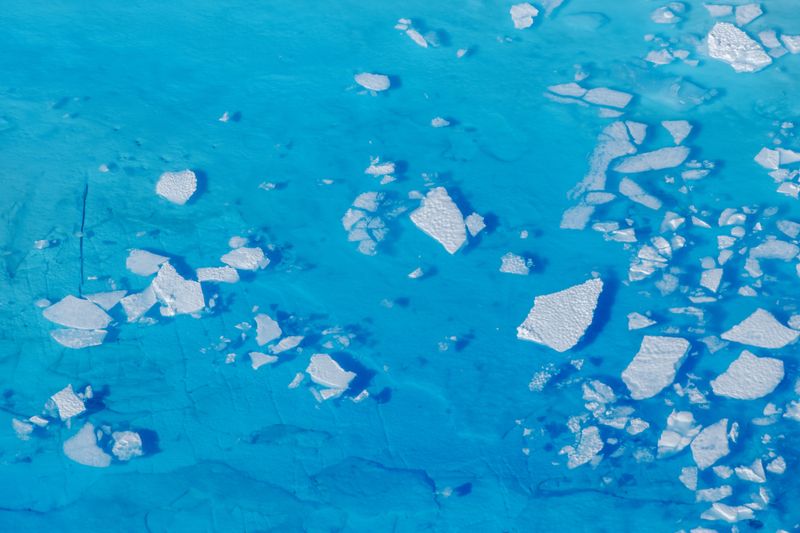 FILE PHOTO: FILE PHOTO: Chunks of ice float inside of