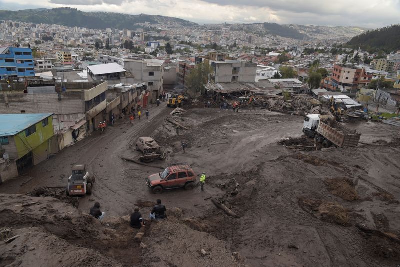 Landslide after torrential rains in Quito