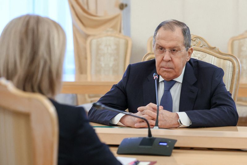 Russian Foreign Minister Sergei Lavrov meets with British Foreign Secretary